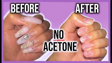 how to take off acrylic nails without acetone